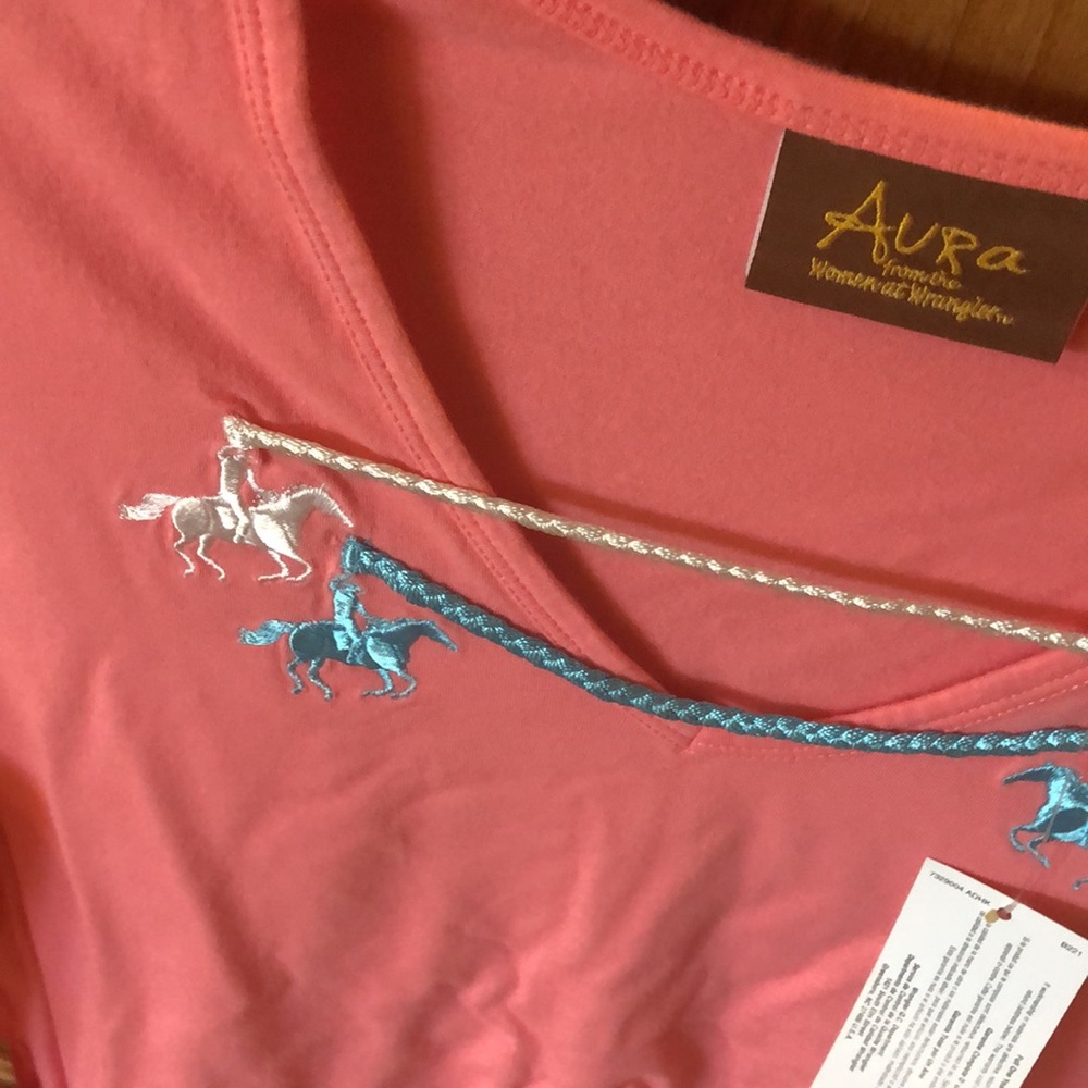 Vintage Aura by Wrangler Long Sleeve Pink Tee - Picture 6 of 6